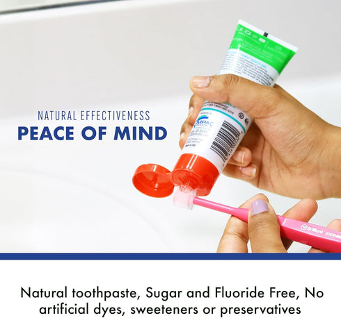 Brilliant Oral Care Kids Fluoride Free Toothpaste, Spry Gel with Xylitol, Strawberry Banana Flavor for ages 3+ Months, 2 fl oz, 2 Pack...