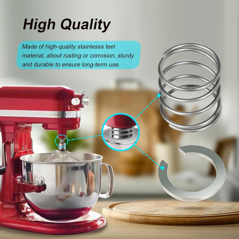 304 Stainless Spring and Washer For KitchenAid Mixers 3.5 Quarts to 7 Quarts Quick Install components...