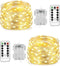Homemory 2 Pack Each 20 Ft 60 LED Short Fairy Lights Battery Operated Christmas String Lights with Remote, Waterproof 8 Modes Firefly Twinkle Ligh...