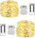 Homemory 2 Pack Each 20 Ft 60 LED Short Fairy Lights Battery Operated Christmas String Lights with Remote, Waterproof 8 Modes Firefly Twinkle Ligh...