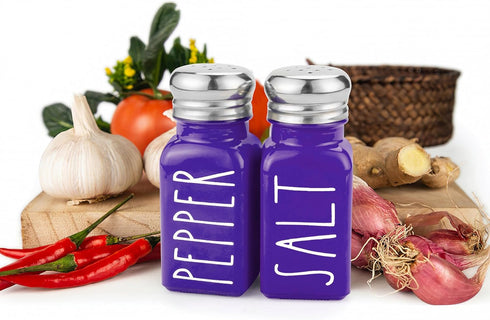 Purple Salt and Pepper Shakers Set by Brighter Barns - Modern Farmhouse Kitchen Decor for Home - Purple Kitchen Decor, Purple Kitchen Accessories ...
