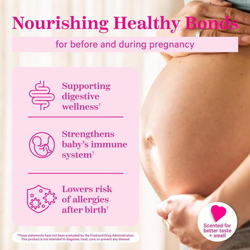 Pink Stork Prenatal Probiotics for Women - Morning Sickness, Gut Microbiome, and Immune Support - Pregnancy Probiotic with Prebiotics and Vitamin ...