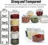 6pcs Spice Jars, Stackable Plastic Spice Jar with Shaker Lids Clear Dredge Spice Shaker Seasoning Containers for Storing Spice, Salt, Pepper and S...