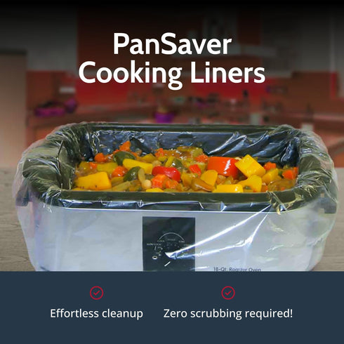 PanSaver Cooking Liners - Disposable Electric Roasting Pan Liners for Instant Cleanup with No Scrubbing - Foil, 2 Count...