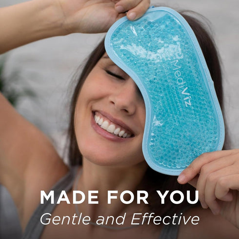 Cooling Gel Eye Mask- Reusable Cold Eye Mask for Puffy Eyes, Allergies, Sinuses - Soothes Dark Circles & Aids with Headaches - Comfortable & Easy ...