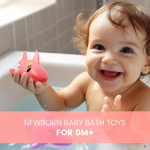 Hely Cancy Bath Toys for Babies 0 Months, No Hole Baby Bath Tub Toys, 1 Year Old Bath Shower Toys for Boys Girls...