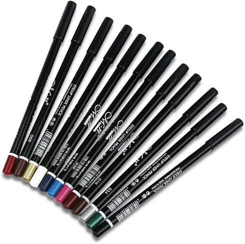 12Pcs Lot Set 12 Colors Eyeliner Pencil Waterproof Eyebrow Pencil Cosmetics with a Pencil Sharpener...
