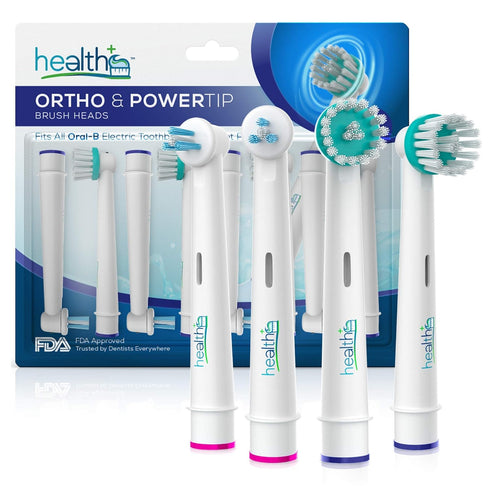 Compatible Oral-B Electric Toothbrush Ortho and Power Tip Bristle Replacement Head - 8-Pack | Braces Brush Heads with Dupont Bristles | Interproxi...