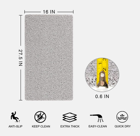 Nonslip Bathtub Mat, Anti Slip Bath Mat 0.6" Extra Thick, Quick Dry Bath Tub Anti Slip Shower Mat, Loofah Non-Slip Bath Mat for Tub Bathroom Pool ...