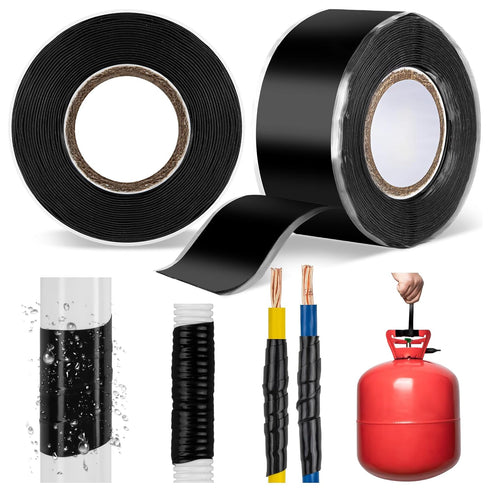 Self Fusing Silicone Tape, 2 Rolls Waterproof & Insulation Self Sealing Tape for Duct Repairs (1 in x 20 Ft)...