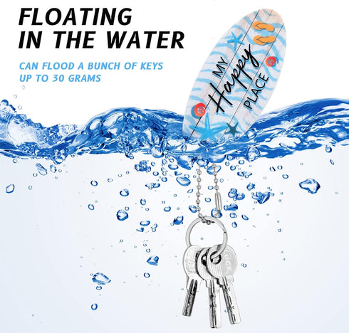 6 Pack Boat Key Floating Keychain Tropical Beach Floating Keychain Oval Buoy Foam Fishing Boat Key Float Personalized Floating Foam Keychain Float...