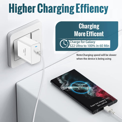 Super Fast Charger, 45W USB-C Wall Charger for Samsung Galaxy Z Fold 4/Z Flip 4/S22 Ultra/S22/S22+/S21 Ultra/S21/S21+/Note 20 Ultra/Note 10 Plus/Z...