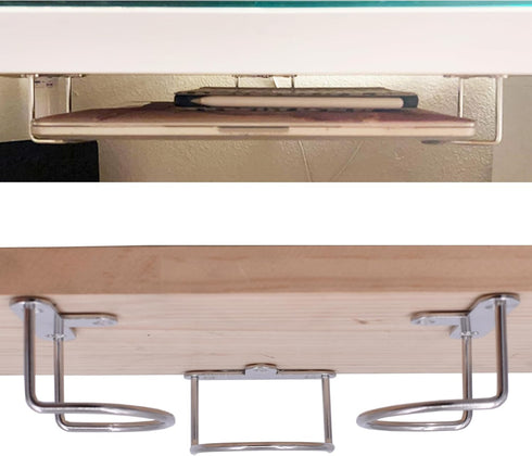 YYST Laptop Holder Mount Under Desk Laptop Mount Organizer Rack W/Screws...