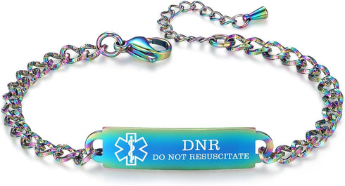 Medical Alert Bracelets for Women Adjustable Personalized Free Engrave Medical ID Bracelets 6.5-8 Inch...