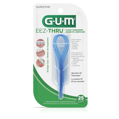 GUM Eez-Thru Floss Threaders, Dental Flossers for Braces, Bridges, & Implants, 25ct (6pk)...