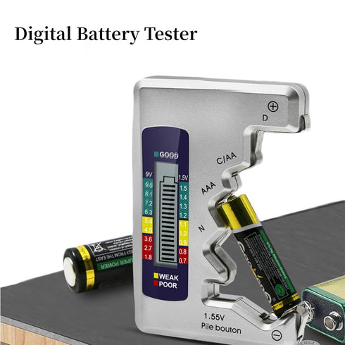 AUNMAS Digital Battery Tester, Universal Battery Checker Small Battery Testers Checker Battery Capacity Testing Tool Battery Analyzer Cranking Sys...
