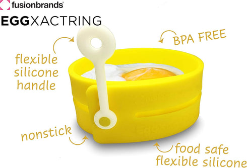 EggXactRing Adjustible Silicone Egg Ring and Food Ring for Baking, Molding and Presenting, Yellow...