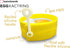 EggXactRing Adjustible Silicone Egg Ring and Food Ring for Baking, Molding and Presenting, Yellow...
