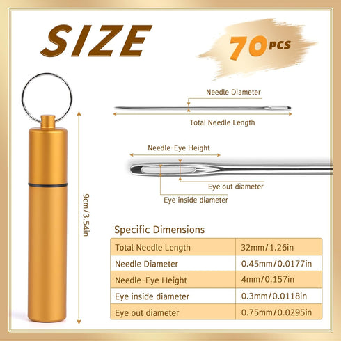 GarfxG 70pcs Beading Needles Straight Beading Needles for Jewelry Making, 0.45mm*32mm/1.26" Length Fine Thread Seed Beads Needles with Storage Tub...