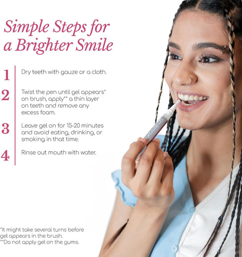 Smilesaver Peroxide-Free Teeth Whitening Pen - Long-Lasting Tooth-Sensitive Formula for Stain Removal and Brighter Enamel...