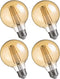FLSNT G25 LED Edison Light Bulbs, 2200K Warm White, Dimmable, 40W Equivalent, 350LM, E26 Base, CRI80, Amber Glass, 4 Pack...