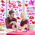 XIMISHOP 6pcs Valentine's Day Gel Window Clings,Valentine's Day Window Clings Sticker for Valentine's Day Window Decors...