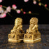 BRABUD 2.8in(H) Fengshui Brass Pair of Fu Foo Dogs Guardian Lion Statues Housewarming Congratulatory to Ward Off Evil Energy ZD099 Gold...