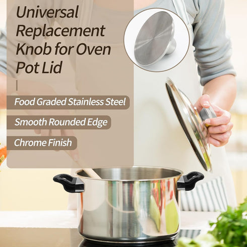 1pc Dutch Oven Knob, Stainless Steel Lid Knob Replacement for Enameled Ceramic Cast Iron Dutch Oven Pot Lid...