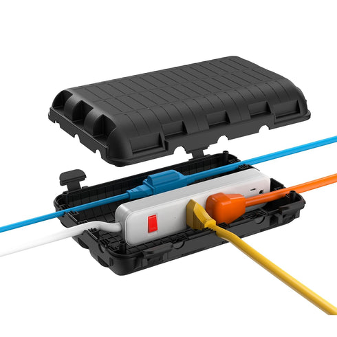 Outdoor Extension Cord Box, Large Waterproof Electrical Cord Box Plug Protector Cable Connection Safety Cover IP54 Water-Resistant for Power Strip...