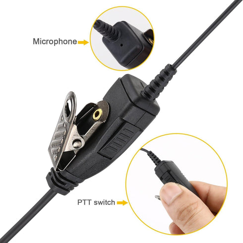 Walkie Talkie Swivel Earpiece with Microphone and PTT for MOT Two Way Radio - Motorola Swivel Earpiece Compatible with Walkie Talkies CLS1410, CLS...