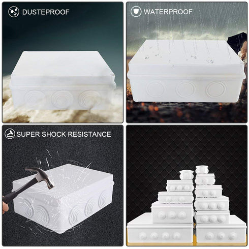 ABS Plastic Dustproof Waterproof IP65 Junction Box Universal Electrical Project Enclosure White 5.9"x5.9"x2.8"(150mmx150mmx70mm)...