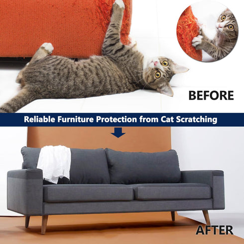Cat Scratch Protector, 6 Pack Couch Protectors for Cats, Anti Scratch Furniture Sofa Protector Cat Scratch Scratching Deterrent Guard Shield Clear...