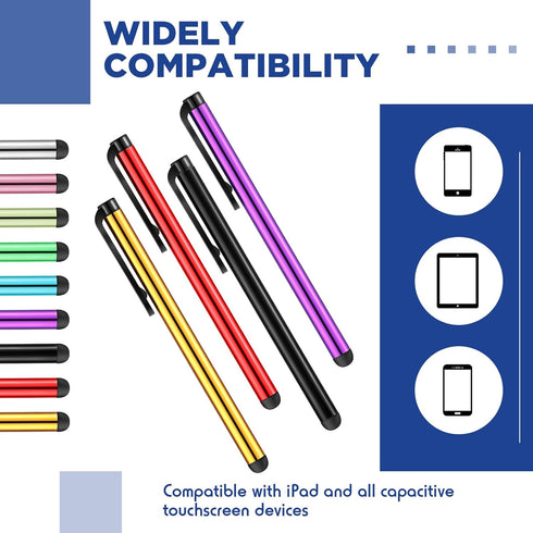 200 Pack Stylus Pens for Touch Screens Capacitive Screen High Sensitivity Metal Tablet Pen Universal Fine Point Phone Devices, 10 Color...
