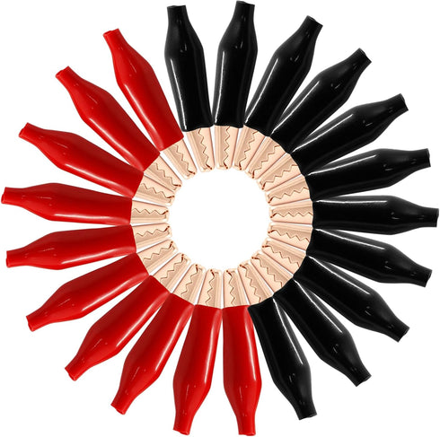 20pcs Insulated Alligator Clips, Heavy Duty Alligator Clamps, 30A Copper Metal Alligator Clips Electrical Testing, Test Leads Connection (Medium, ...