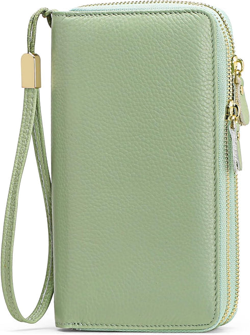 SENDEFN Leather Women Wallet RFID Blocking Zipper Around Phone Holder Clutch Wristlet Large Capacity...