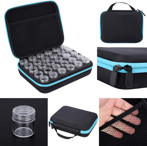 Diamond Embroidery Storage Case, 30 Slots Painting Jewelry Beads Compartments Clear Box Shockproof Double Seal 5D Diamonds Glitter Rhinestones Con...