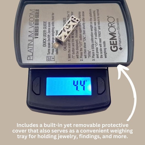 GemOro Platinum V600M | Durable Precise Jewelers Countertop Portable Mini Scale | Digital Precision Tool with Expert Professional Reading & Accura...