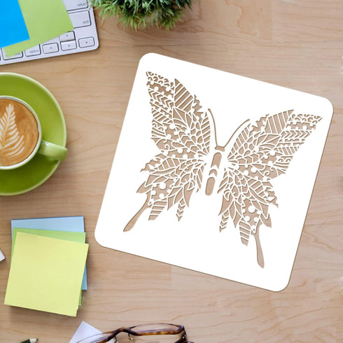 FINGERINSPIRE Butterfly Stencils Wall Decoration Template 11.8x11.8inch Plastic Butterfly Drawing Painting Stencils Templates Sets for Painting on...