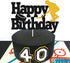 Hockey Cake Topper Hockey Player Figurines Happy Birthday Cake Decor for Kids Boys Girls Ice Hockey Sport Themed Party Supplies Black Sparkle Deco...