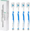 4 Pack Toothbrushes for Adults - Individually Wrapped Medium Bristle Toothbrushes with Covers - Blue - Convenient & Affordable Dental Care for Tra...