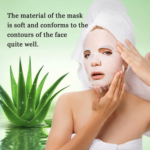 Aloe Vera Soothing Mask Hydrating Face Masks Skincare Moisturizing Facial Sheet Mask Skin care for Dry, Oily, Sensitive Skin Face Mask for Acne, S...