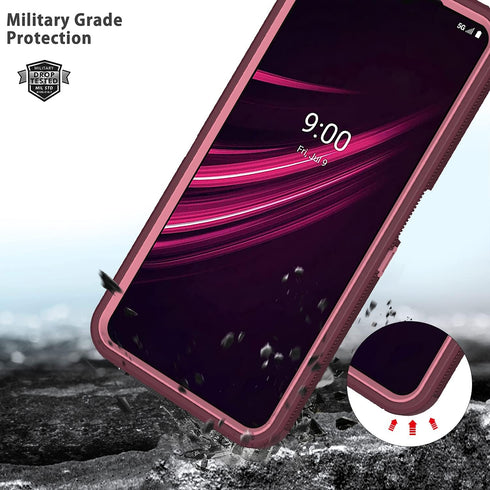 Annymall for T-Mobile Revvl V Plus 5G Case, Full Body Heavy Duty Shockproof Triple Layer with Built in Screen Protector Durable Rugged Protective ...