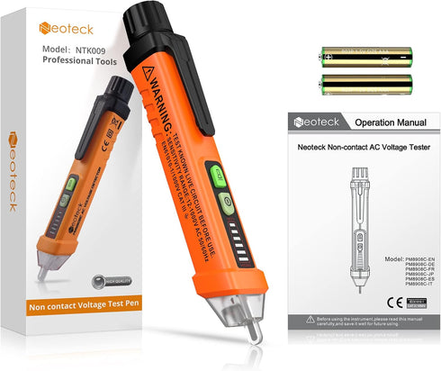 Neoteck Non-Contact AC Voltage Tester Pen, AC 12-1000V, LED Flashlight, Buzzer Alarm for Live/Null Wire Judgment...