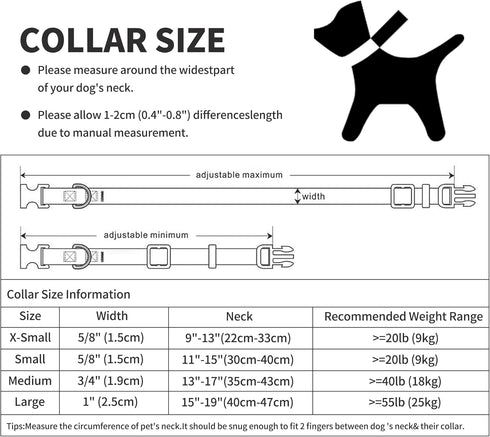 Mile High Life Dog Collar | Nylon Puppy Collars w Cute Patterns | Lightweight Girl Dog Collar | Boy Dog Collar for Small/Medium/Large Dogs (Blue F...