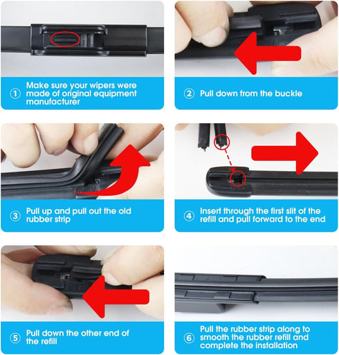 ASLAM Wiper Blade Refills 30" 5mm Slim Rubber for Toyota Prius/Lexus/Subaru Original Frameless Windshield Wipers, Cut to Size(Set of 4)...