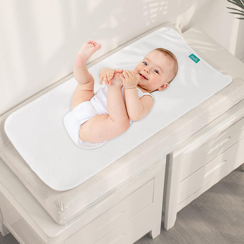 Changing Pad Liner 5 Count Waterproof Baby Diaper Changing Pad Cover 28" X 15" Larger Cotton Flannel Absorbent & Skin-Friendly Portable Changing P...