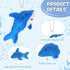 12 Pcs Shark Party Favors Mini Shark Stuffed Animal Shark Plush Toys Shark Keychain Tiny Ocean Animal Toys, 4.7 Inch(No Light,Dark Blue)...
