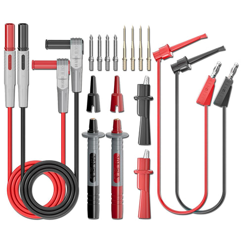 Goupchn Multimeter Test Leads Kit with Alligator Clips Banana Plug to Test Hook Clips Wire Replaceable Precision Sharp Probes Set for Multimeter E...