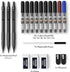Nicpro Black Metal 2.0 Mechanical Pencil Set with Case, 3 PCS Drafting Lead Holder with 2mm Graphite Lead Refill (HB 2H 4H 2B 4B) & Colors, Sharpe...