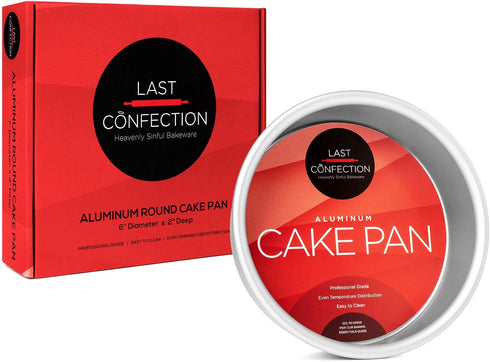 LAST CONFECTION 6" x 2" Aluminum Round Cake Pan - Professional Bakeware...